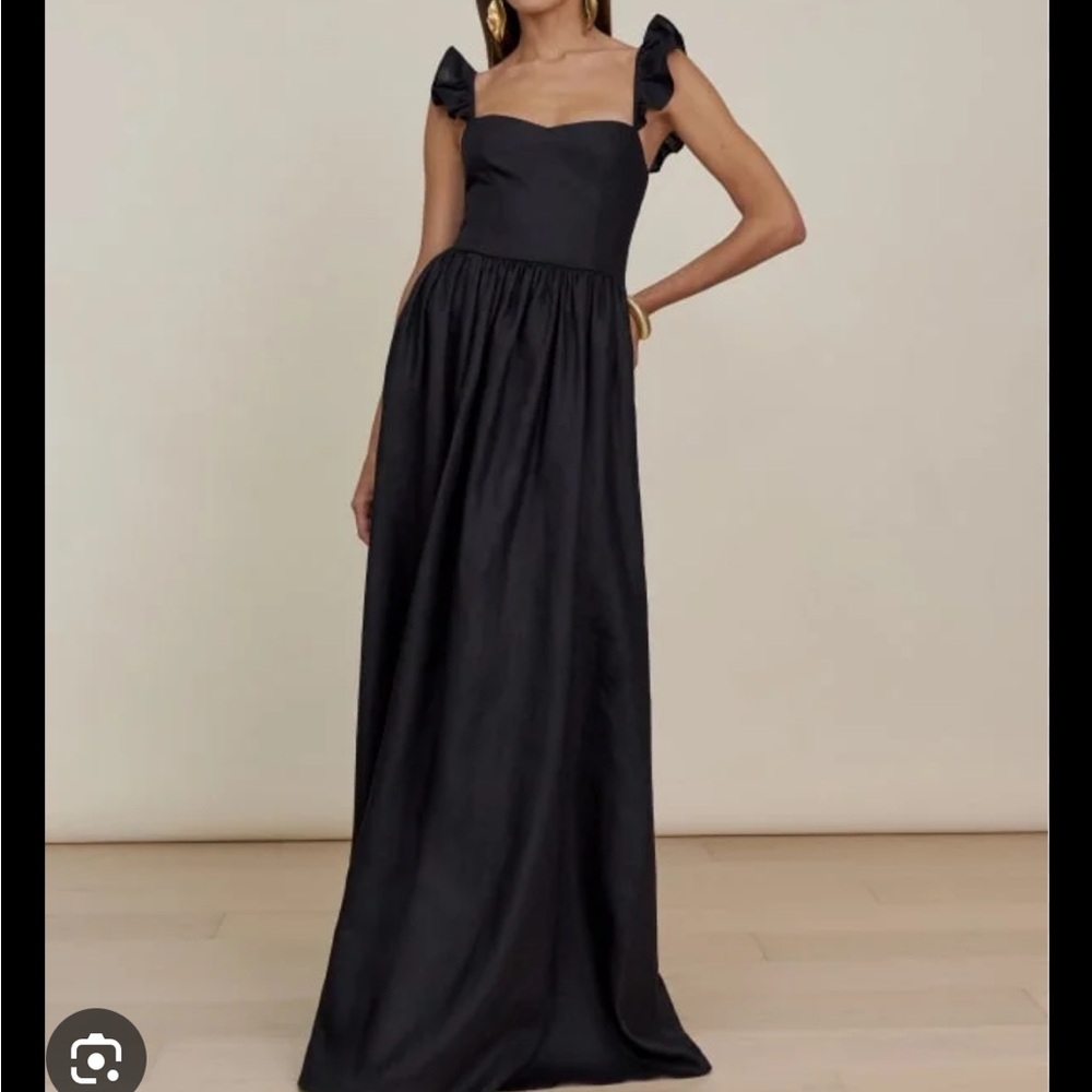 Reformation Vecchio Black Linen Maxi Dress Size 6